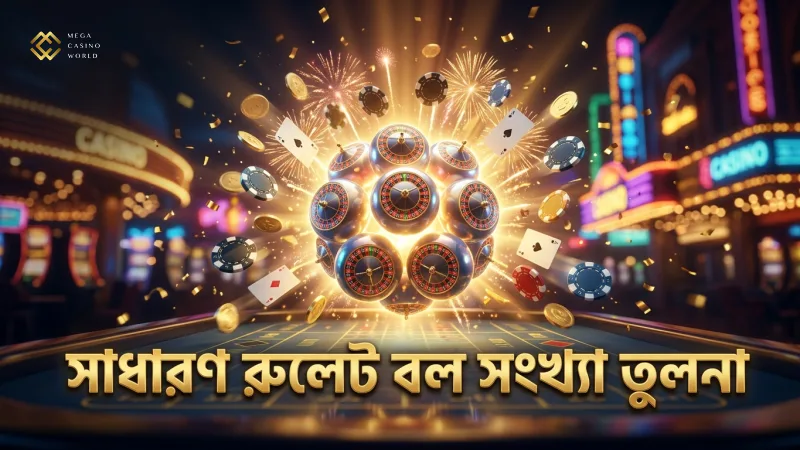 সাধারণ রুলেটের বলের সংখ্যা ও পেআউট সংক্রান্ত তুলনামূলক চিত্র